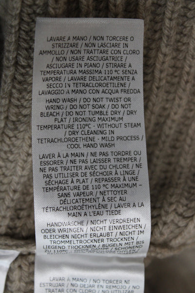 Stella McCartney Womens V-Neck Cashmere Cardigan Beige Long Sleeve Size 38