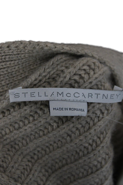 Stella McCartney Womens V-Neck Cashmere Cardigan Beige Long Sleeve Size 38