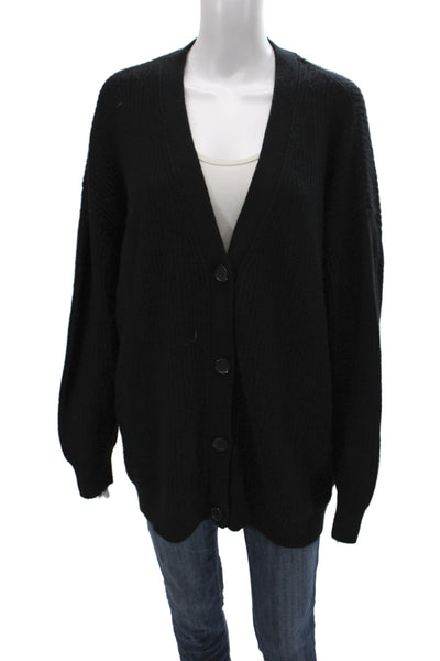 Jenni Kayne Womens Cashmere V-Neck Long Sleeve Cardigan Black Size S