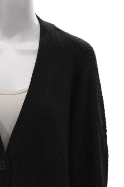 Jenni Kayne Womens Cashmere V-Neck Long Sleeve Cardigan Black Size S