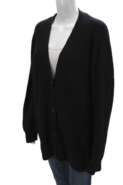 Jenni Kayne Womens Cashmere V-Neck Long Sleeve Cardigan Black Size S