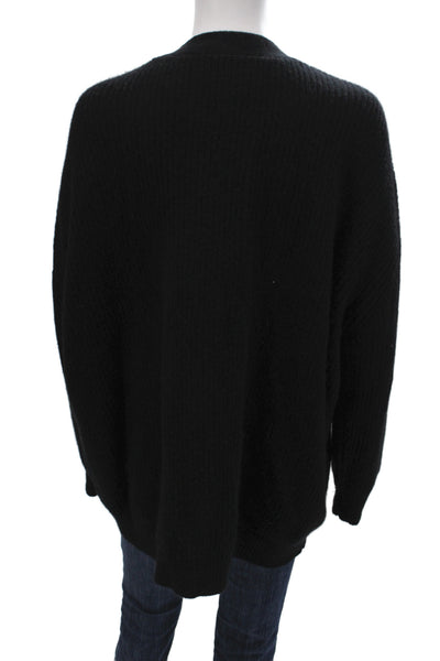 Jenni Kayne Womens Cashmere V-Neck Long Sleeve Cardigan Black Size S