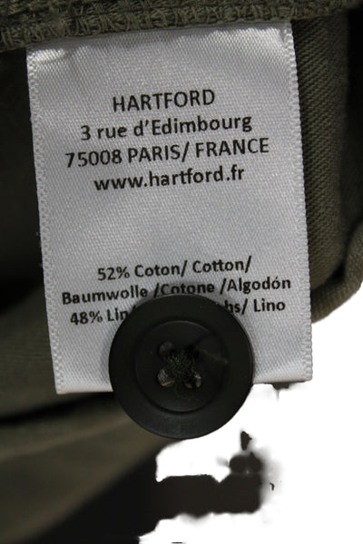 Hartford Womens Military Jacket Green Button Long Sleeve Size 3