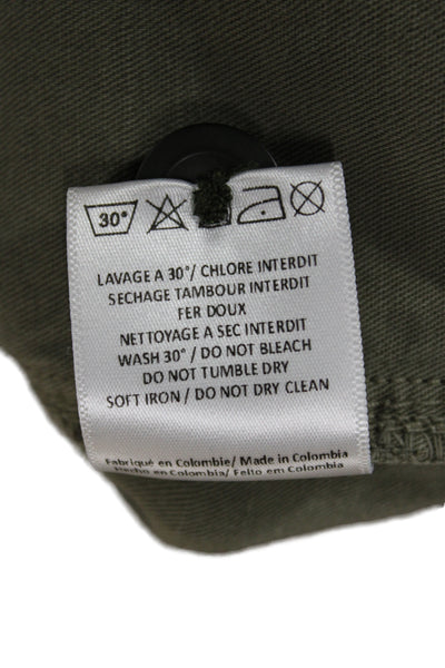 Hartford Womens Military Jacket Green Button Long Sleeve Size 3