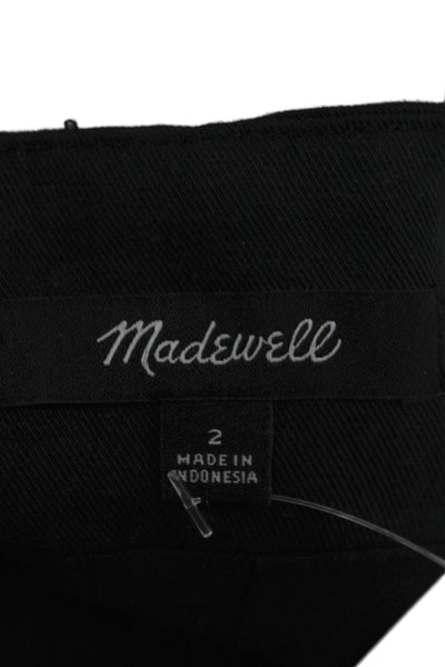 Madewell Women Black Square Neck Camisole Button Lyocell Sleeveless Size 2