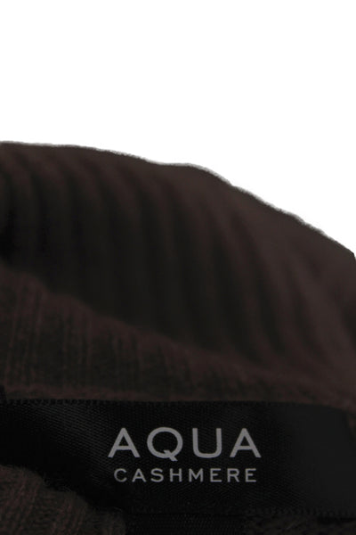 Aqua Cashmere Women Brown 100% Cashmere Turtleneck Pullover Long Sleeve Size S