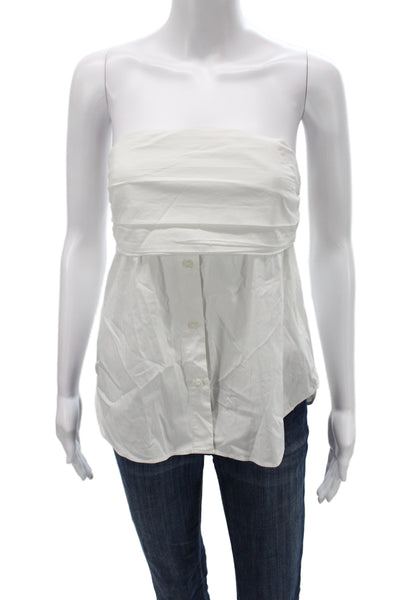 Zara Women Basic Off the Shoulder Sleeveless White Blouse Size S