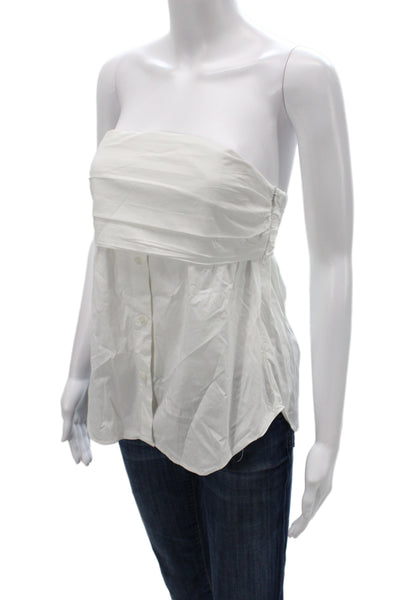 Zara Women Basic Off the Shoulder Sleeveless White Blouse Size S