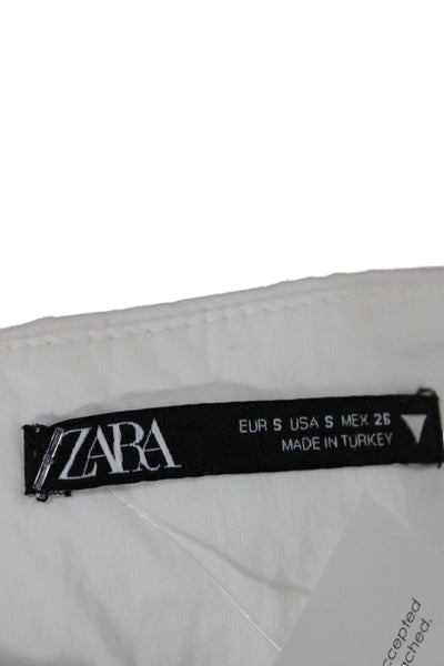 Zara Women Basic Off the Shoulder Sleeveless White Blouse Size S