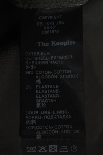The Kooples Women Military Jacket Green Cotton Button Long Sleeve Size L