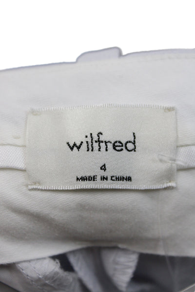 Wilfred Womens Dress Pants White Button 31 Inseam 100% Polyester Size 4
