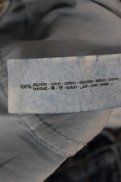 Zara Womens Blue Straight Jeans Mid Rise Button 100% Cotton Size 4
