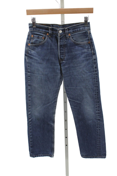 Levis Mens Straight Blue Cotton Jeans Mid Rise Size 27
