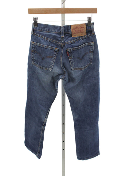 Levis Mens Straight Blue Cotton Jeans Mid Rise Size 27