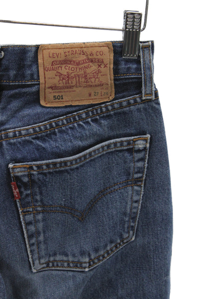 Levis Mens Straight Blue Cotton Jeans Mid Rise Size 27