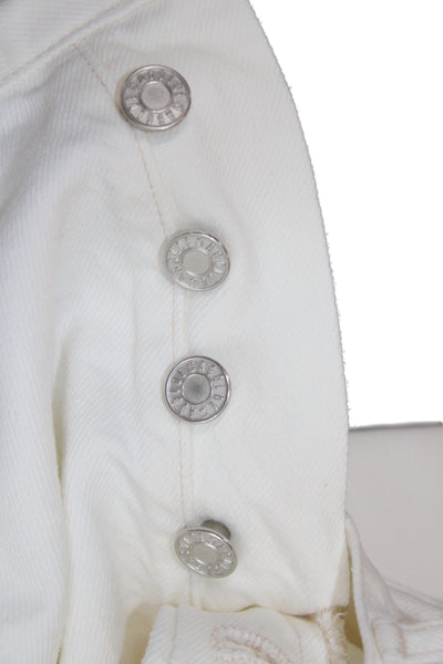 Agolde Womens White Cut-Off Cotton Button Shorts Size 25