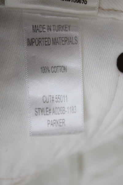 Agolde Womens White Cut-Off Cotton Button Shorts Size 25