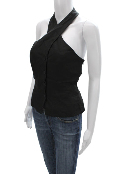 Reformation Women Halter Sleeveless Black Basic Tank Top 100% Tencel Size 2