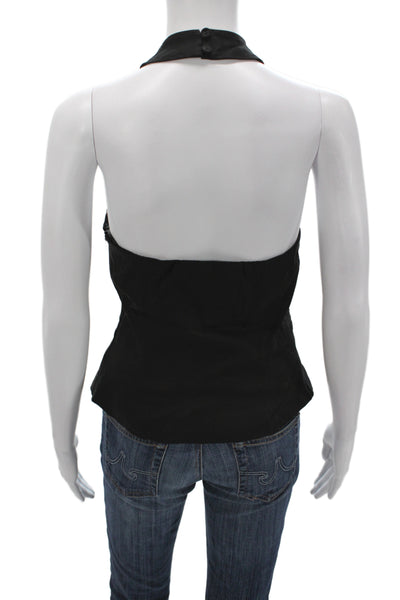 Reformation Women Halter Sleeveless Black Basic Tank Top 100% Tencel Size 2