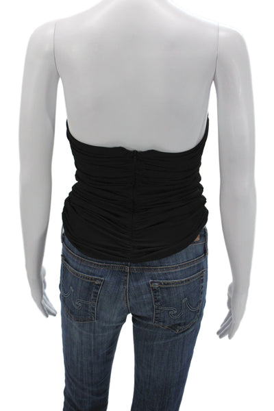 Pixie Market Womens Cropped Off Shoulder Black Strapless Blouse Size XS