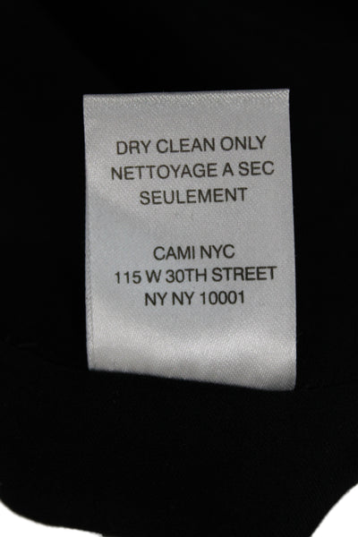 Cami NYC Women Black Silk V Neck Lace Spaghetti Strap Tank Size XS