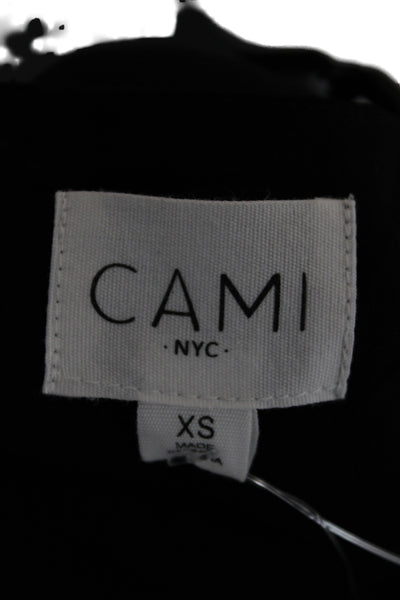 Cami NYC Women Black Silk V Neck Lace Spaghetti Strap Tank Size XS