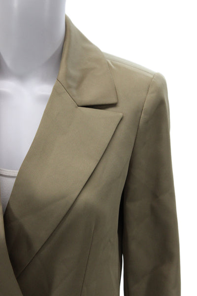 Favorite Daughter Women Beige Basic Jacket Button Long Sleeve Polyester Size 2XS