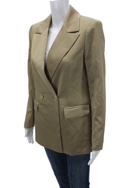 Favorite Daughter Women Beige Basic Jacket Button Long Sleeve Polyester Size 2XS
