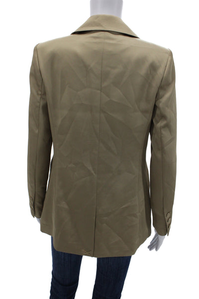 Favorite Daughter Women Beige Basic Jacket Button Long Sleeve Polyester Size 2XS