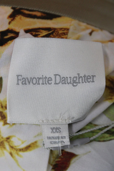 Favorite Daughter Women Beige Basic Jacket Button Long Sleeve Polyester Size 2XS