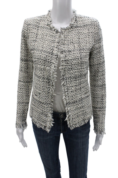 IRO Womens Basic Jacket Black Check 59% Cotton Long Sleeve Fall Size 34