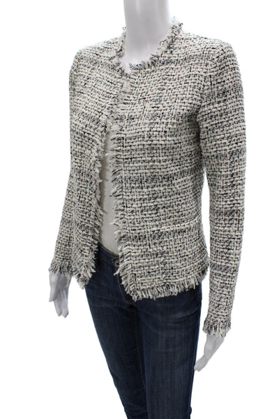 IRO Womens Basic Jacket Black Check 59% Cotton Long Sleeve Fall Size 34
