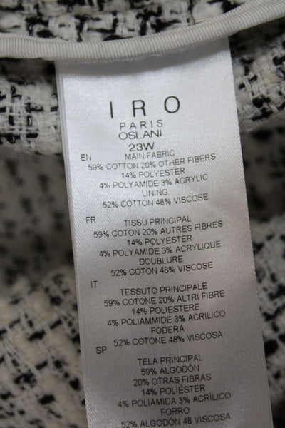IRO Womens Basic Jacket Black Check 59% Cotton Long Sleeve Fall Size 34