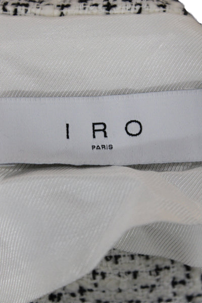 IRO Womens Basic Jacket Black Check 59% Cotton Long Sleeve Fall Size 34
