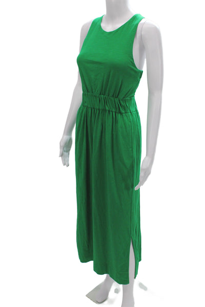 Me + Em Women Tank Dress Green Cotton Sleeveless Midi Casual Size 2