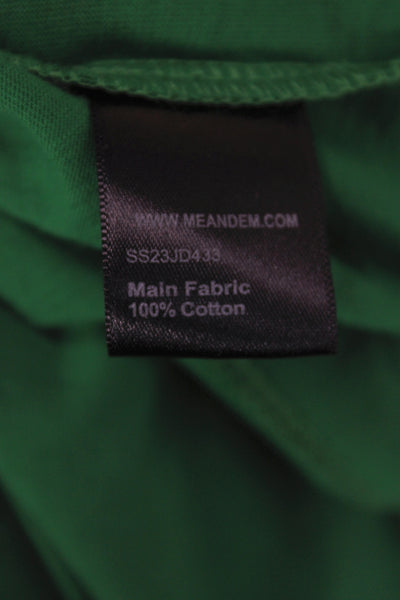 Me + Em Women Tank Dress Green Cotton Sleeveless Midi Casual Size 2