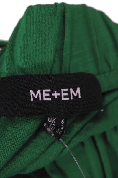 Me + Em Women Tank Dress Green Cotton Sleeveless Midi Casual Size 2