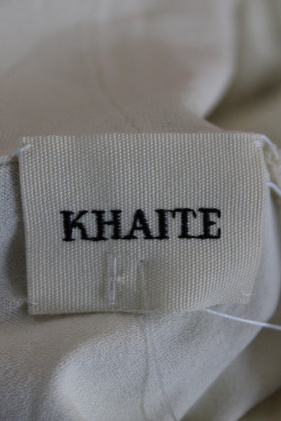 Khaite Women Bodycon Ivory Dress Sleeveless Cowl Neck Above Knee Size S