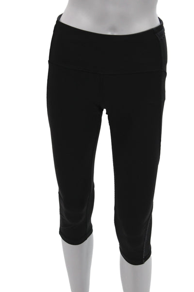 Lululemon Women Capri Leggings Black Nylon Athleisure Pull On Size 6