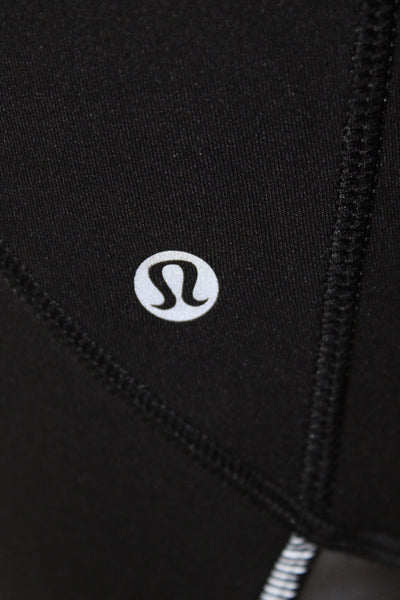 Lululemon Women Capri Leggings Black Nylon Athleisure Pull On Size 6