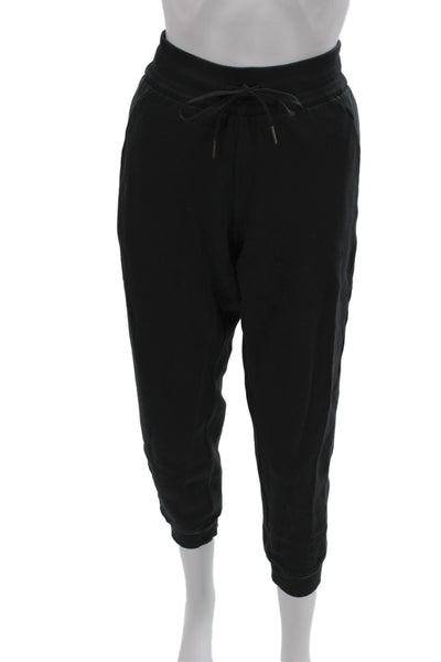 Lululemon Women Jogger Pants Black Cotton Blend Drawstring Size M