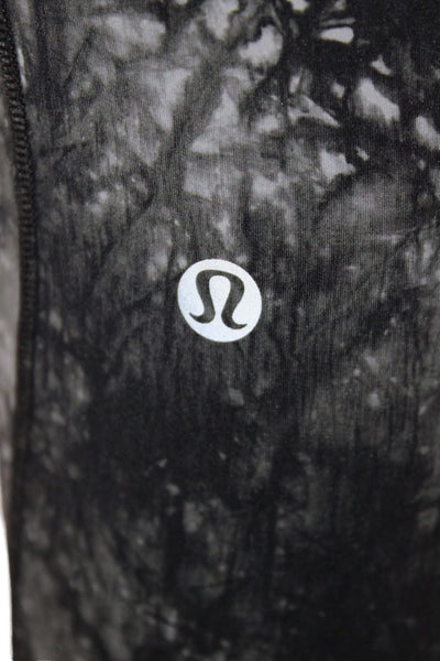 Lululemon Womens Cropped Tie Dye Athleisure Leggings Black Size 8