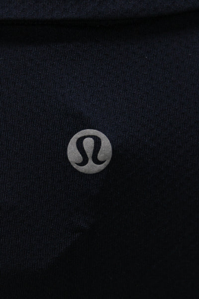 Lululemon Womens Jersey Polo Blue Collared Short Sleeve Recycled Nylon Size 10