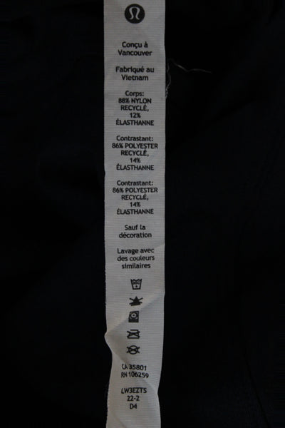 Lululemon Womens Jersey Polo Blue Collared Short Sleeve Recycled Nylon Size 10
