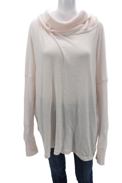 We The Free Women Pullover Cowl Neck Pink Long Sleeve Size XL