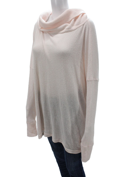 We The Free Women Pullover Cowl Neck Pink Long Sleeve Size XL