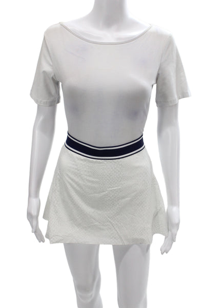 Peter Miller Womens Athletic White Animal Print Skort Short Pull On Size L