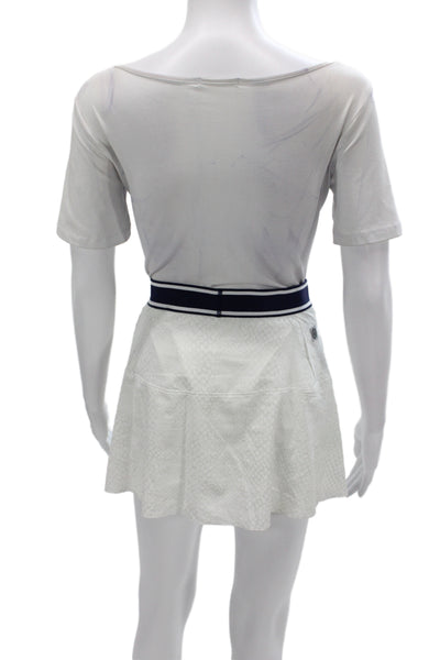 Peter Miller Womens Athletic White Animal Print Skort Short Pull On Size L