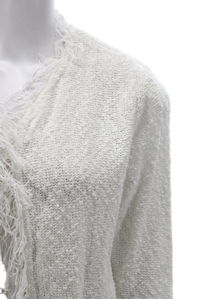 IRO Womens White Cotton V-Neck Cardigan Long Sleeve Size M