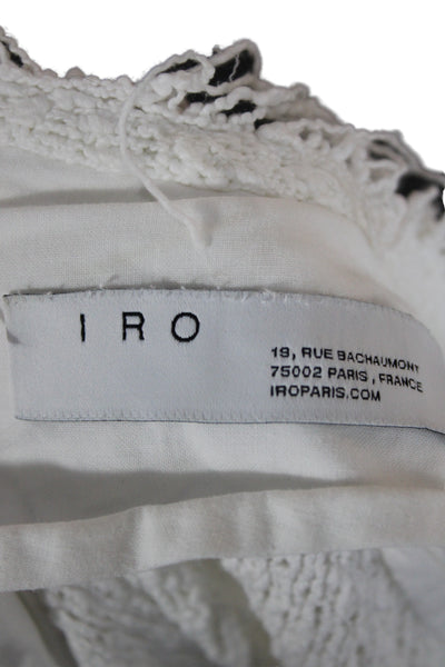 IRO Womens White Cotton V-Neck Cardigan Long Sleeve Size M